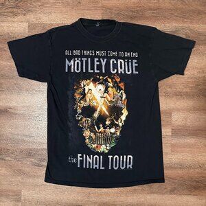 Mötley Crüe The Final Tour Short Sleeve Medium Black Cotton Graphic Band T Shirt